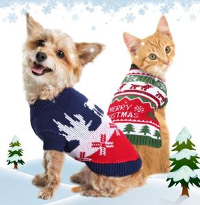 犬のアパレルクリスマスペット服冬の猫の子犬のセーターニットウェアソフトコットン小さな犬チワワフェスティバル衣料コスチュームOut4900747