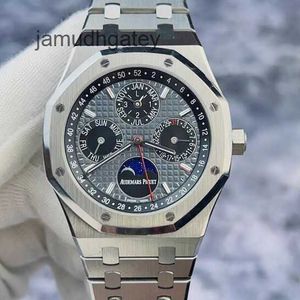 Orologi svizzeri di lusso Orologi da polso AP Royal AP Oak Series 26609TI Cina Calendario perpetuo Edizione limitata Quadrante grigio scuro Metallo titanio Meccanico automatico M RV6P