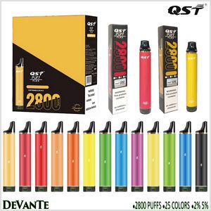 Puff 2800 QST Flex Original Einweg-Vape-Stift 2800 Puffs Elektronische Zigaretten 850 mAh 8 ml vorgefüllte Pods Carts 2% 5% 25 Farben Verdampfer