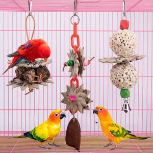Andra fågelförsörjningar papegoja leksak långvarig 3 stilar tugga små swing tuggträning husdjursprodukter