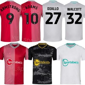 23 24 Clube de Futebol 10 Che Adams Jersey 7 Joe Aribo 22 Carlos Alcaraz 3 Ryan Manning 17 Stuart Armstrong 9 Adam Armstrong Camisa de Futebol Kits Preto Vermelho Branco NanAnPuDun