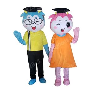 2024 Adult Size Couple Deer Mascot Costumes Halloween Fancy Party Dress Cartoon Character Carnival Xmas Advertising Birthday Party Costume Unisex Outfit