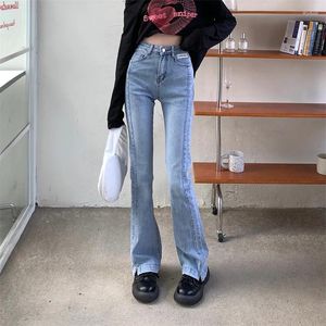 Kvinnors jeans N5249 Design Slim High midjeljusfärg Långa byxor