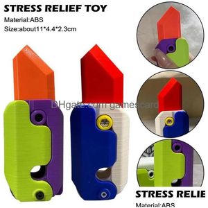 Novel Games Anxiety Relief Fidget Toys Adts 3D Printing Knife Toy Creative Radish Decompression Drop Leverans Toys Toys Gift Novely Gag Dhjxs