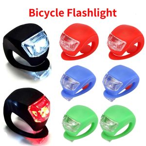 Fahrradbeleuchtung LED-Silikon-Fahrrad-Vorder- und Rücklicht-Sets 3-Modus wasserdichte MTB-Mountainbike-Scheinwerfer und Rücklichter Warnleuchten 231027