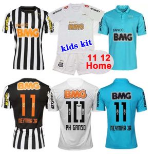 Kids Kit 1912 2011 2012 2013 Santos Retro Soccer Jersey 11 12 13 NEYMAR JR Ganso Elano Borges Felipe Anderson Vintage Classic Football