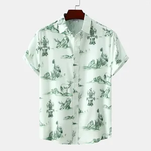 Camicie casual da uomo Camicia estiva hawaiana con motivo floreale vegetale Beach Top Street Vacation Abbigliamento Harajuke