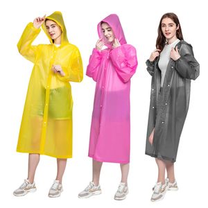 Raincoats Fashion Women Man Raincoat Thickened Waterproof Clothing Adult Camping Reusable Poncho Rainwear EVA Rain Coat 231027