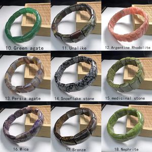 Bangle Natural Stone Men Bracelet High Quality Faceted Elastic Cord Stone Quartz Lapis Tourmaline Amethyst Bracelets Bangles For Men 231027