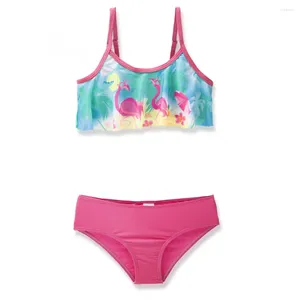 Kvinnors badkläder Flamingo Print Kids Girls Bikini Set 2023 Multi Style Baby Swimsuit Summer Beach Child Teen Tvåbit baddräkt