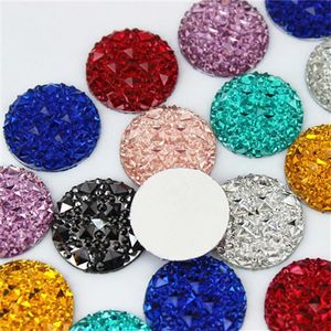 100 PZ 20 MM Resina Rotonda flatback Resina Strass Cristalli e Perline di Pietra Scrapbooking artigianato Accessori di Gioielli ZZ414224S