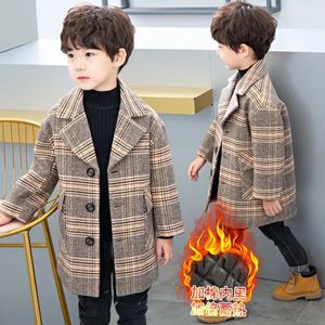 Giacche Cappotto di Tweed da Ragazzo Cappotto di Lana Stile Estero Autunno Inverno e Completo Piccolo Abbigliamento per Bambini Neonato 231026