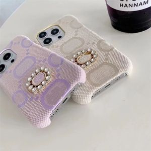 IPhone 14 Luxurys Diamond Phone Cases Cover Designer Classic Mönster iPhone 13 Pro Max 14Plus 12 Sparkling Rhinestone Cell Phone Case