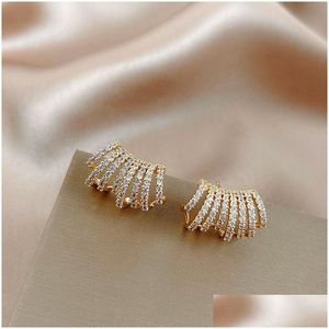 Stud Metal Inlaid With Crystal Stud Earrings For Women Fashion Party Classic Jewelry Drop Delivery Jewelry Earrings Dhgarden Otzx4