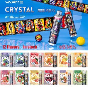 100% originale Vapme Crystal Vape 7000 sbuffi penna Vape usa e getta 7K sbuffi e sigaretta e narghilè Puff Bar VS RANDM TORNADO 9000 10000 12000 15000 sbuffi 12 gusti