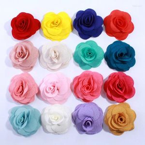 Decorative Flowers 10PCS 7CM Chiffon Fabric Flower For Wedding Invitation Artificial Home Party Decoration