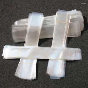 Hediye sargısı 200pcs/lot genişlik (5cm-7cm) Üst açık açık opp plastik torba sellofan düz cep şeker aletleri oyuncak paketleme çantaları