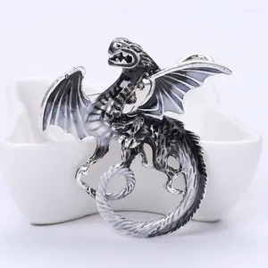 Broszki Vintage Dragon 6-kolorowe emaliowane zwierzę zwierzęta kobiety Casual Party Brooch Pins Prezenty