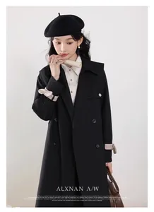 Женские плащи в британском стиле, пальто с лацканами, осенний корейский темперамент, повседневный шикарный топ