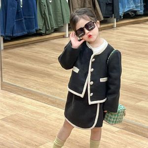 Kleidung Sets Mädchen Tweed Kinder Boutique 2 Stück Outfits Herbst Kleine Mädchen Jacke Und Röcke Kinder Elegante Zwei Anzug