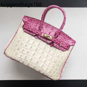 Designer Bag Ostrich Handbags New Cowide Crocodile Pattern Colored Platinum Spliced Handbag Single Shoulder Oblique Straddle Womens Leather Large