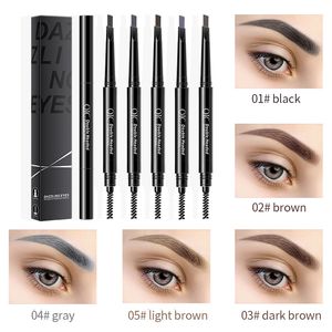 Triangle Eyebrow Pen Eyebrow Paint Waterproof Long Lasting Eye Brow Tattoo Automatic Rotation Double Head Pencil Makeup