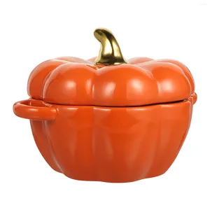 Ciotole Zucca Ciotola Coperchi Decorazione Bambini Zuppa Decorativa Portatile Bianca Forno Olandese Ceramica