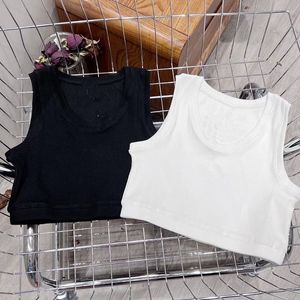 Designer top donna t-shirt Maglieria Tees donna Cropped Top tshirt Anagram Regular Cropped Cotton Female Tees Ricamo Pullover Womens Sport Tops