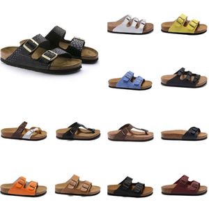 Kapcie nowe sandały Slipper Designer Summer Cork Flat Slajdes skóra Ulubiona plaża duża głowa Arizona Mayari Sandal Fashion 36-45