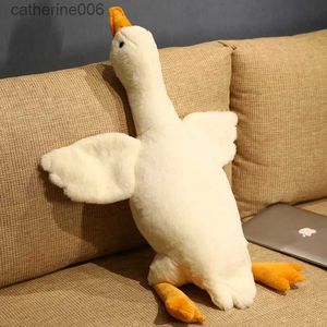 Doldurulmuş Peluş Hayvanlar 50-130cm Beyaz Kaz Oyuncak Doldurulmuş Yaşam Gibi Büyük Kanatlar Duck Hug Masaj Masajı Yastık Boyuncu Yastık Yastığı Girll231027