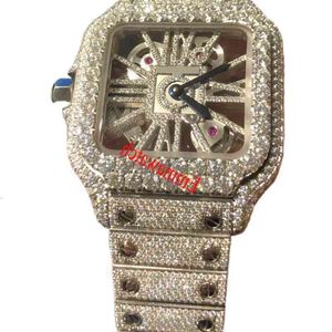 FDPQ CPJM 2023 Nya skelett Sier Moiss Anite Diamonds Watch Pass TT Quartz Movement Top Quality Men Luxury Iced Out Sapphire Watch med BoxCl3W