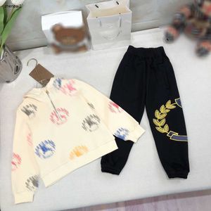 Luxury baby Tracksuits Autumn two-piece set for kids Size 100-160 Colorful logo printing Half zip hood and pants Oct25