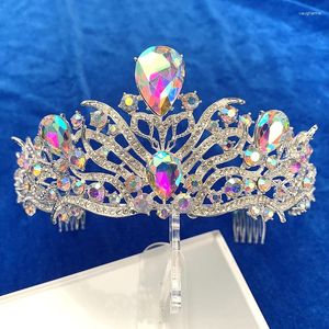 Klipy włosów Big Bridal Diodem Wedding Crown for Headpiece Baroque Crystal Tiary i korony Akcesoria księżniczki