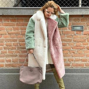 Pelliccia da donna Autunno E Inverno Moda Maniche Lunghe Allentato Addensato Isolamento Colorato Imitazione Rex Erba Cappotto Per Le Donne