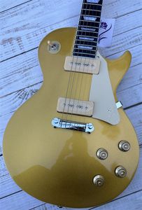 Standard Electric Guitar Golden Top Yellow Back P90 Pickup Finns i Stock Lightning Package