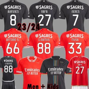 2023 2024 Rafa Football Jersey Benficas Short Sleeve Seferovic 22 23 24 24 Home Away Player Version Football Shirts Soccer Jersey Kit Men Kids Chandal Futbol