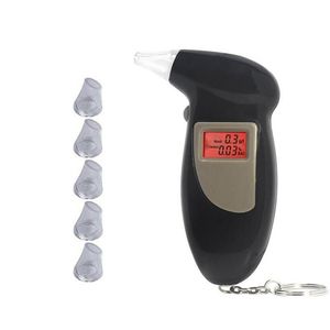 Teste de alcoolismo Carro Digital Alcohol Tester Portátil Lcd Dispaly Bafômetro Analisador Polícia Alerta Bafômetro Moutieces Dispositivo Drop Dhnhg