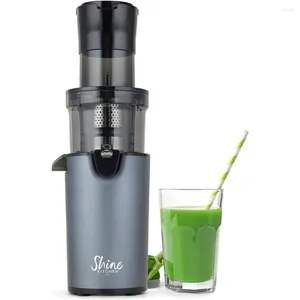 Juicers Shine SJX-1 Easy Cold Press Juicer com rampa de alimentação XL e corpo compacto cinza