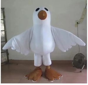 Costume della mascotte dell'uccello bianco della colomba di Halloween Personaggio dei cartoni animati del tema anime Formato adulto Vestito operato dalla festa di compleanno di carnevale di Natale