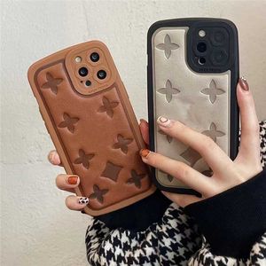 Custodie in pelle di agnello di lusso per il telefono iPhone 14 14pro 14promax 14plus 13promax 12pro 11ProMax XR XS max 8 7Plus stampa Cover posteriore antiurto in silicone morbido 000