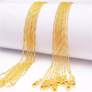 Chains Fashion 5 PCS 16-30 Inch Vacuum Plated Gold-COLOR /Silver Necklace Water Wave Chain For Men And Women