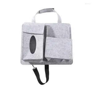 Car Organizer Back Seat Storage Bag Hanging Box Paper Towel Phone Felt Trash Can Accessories