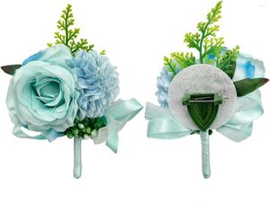 Dekoracyjne kwiaty 6pcs boutonniere dla mężczyzn pana młodego i drużbnych