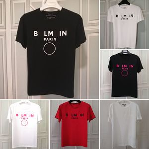 Yaz tasarımcısı erkek tişört siyah kırmızı balmanlar mektup baskılı gömlekler lüks kısa kollu moda tişört marka tasarımcısı üst tees asian xs-2xl