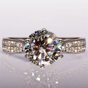 Rund klippt 4ct Topaz Diamonique Simulated Diamond 14kt White Gold Filled GF Engagement Women Wedding Ring SZ 5-11318Z