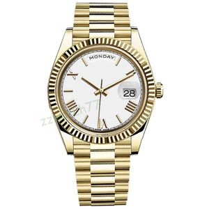 With Box Papers High Quality Watch 41mm36MM Gold Rose Gold Stainless Steel Automatic Mechanical Movement Mens Day Date Mens Watch