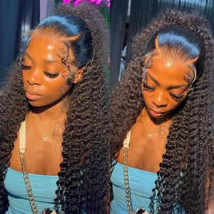 Synthetic Wigs 30inch Kinky Curly 13x4 Lace Front Human Hair For Women Brazilian Frontal Wig Deep 4x4 Closure On Sale 231027