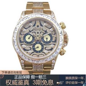 Rolaxs Swiss Watch Diamond Automatic Mechanical Function Watches Waterproof Cosmic Design Ditona 116528 Upgraded 116588 Automatic Mechanical Gold Back D WN-DM8L