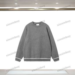 xinxinbuy erkekler tasarımcı kapüşonlu sweatshirt içi boş mektup mektup jacquard hırka uzun kollu kadınlar mavi siyah beyaz yeşil s-2xl