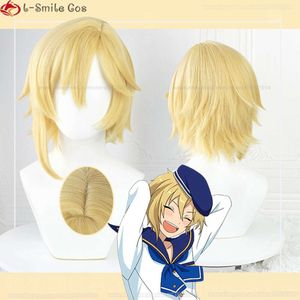 Kostiumy Catsuit w stylu 40 cm Zespół gwiazd Es Nazuna Nito cosplay anime peruka złota żółta saclp odporna na włosy peruki włosy